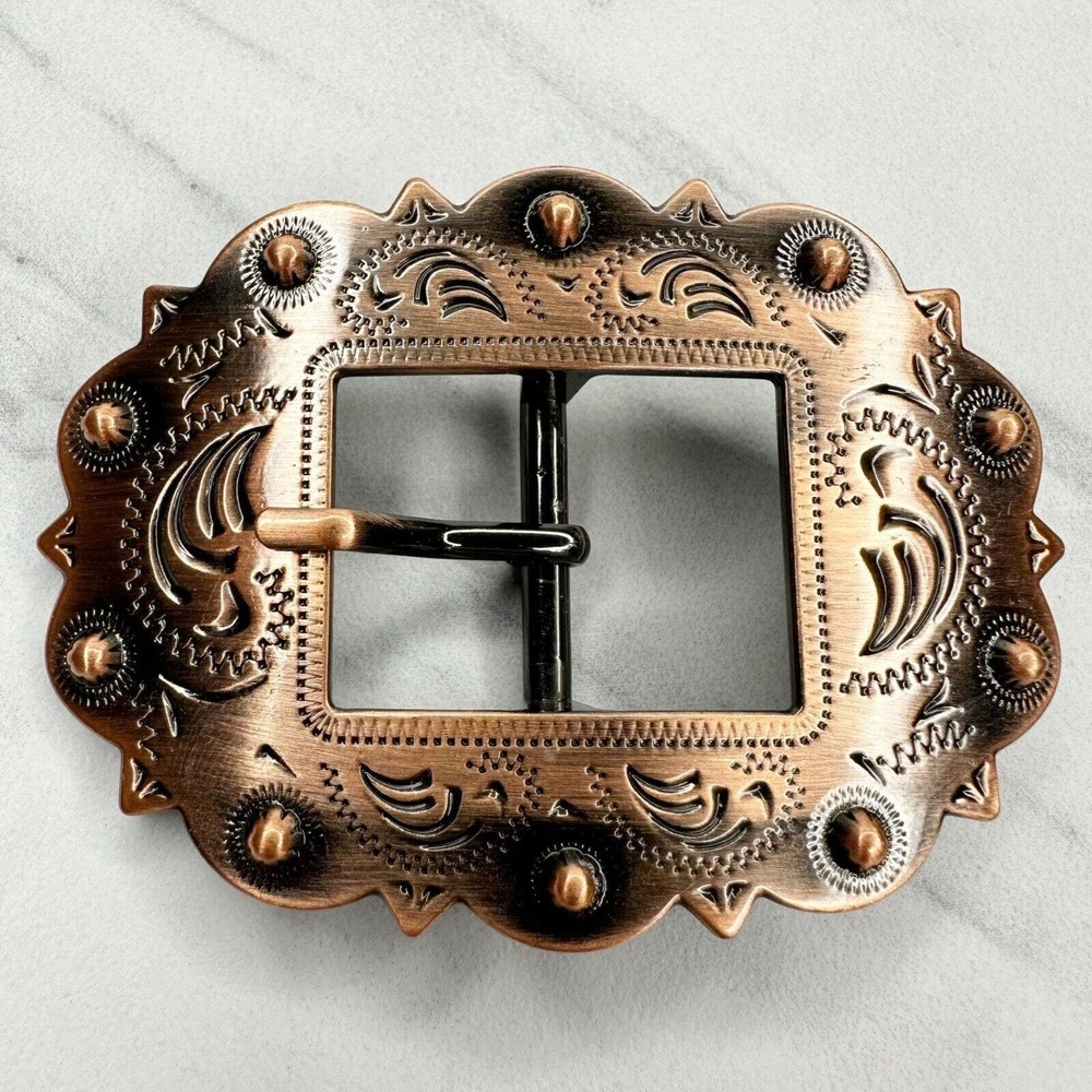 Copper Tone Studded Belt Buckle